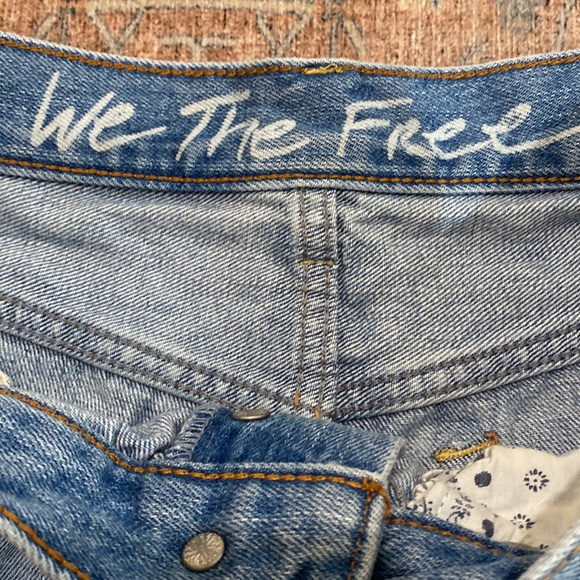 Free People Button Fly Distressed Denim Shorts, Size 27. - Picture 6 of 10